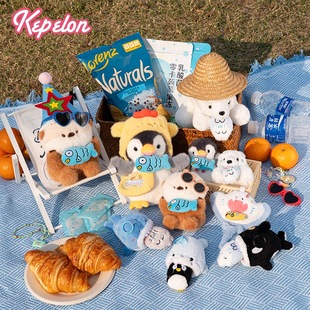 Kepelon海洋天敌企鹅公仔北极熊海獭虎鲸魔鬼鱼公仔玩偶儿童礼物