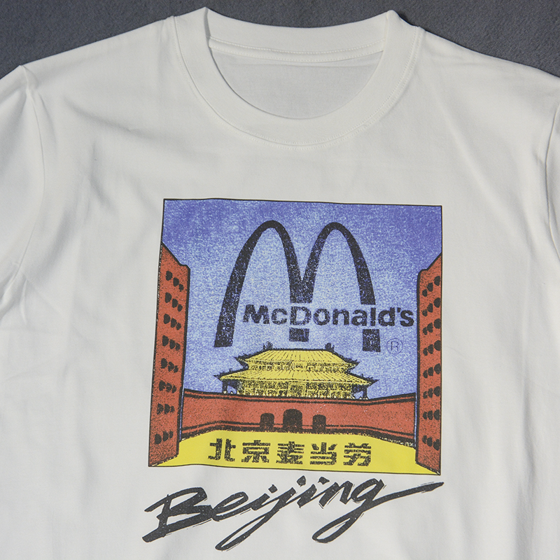 老炮儿1992VINTAGE风格北京麦当劳印花复古男女圆领情侣短袖T恤男