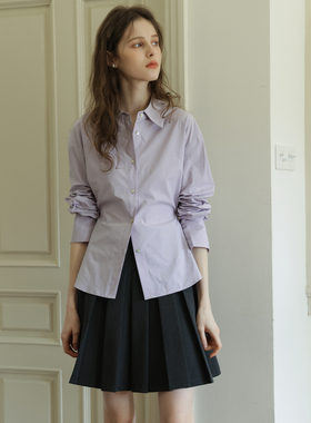 春也白收腰两穿法式简约温柔风衬衫女26春新款设计感通勤长袖上衣