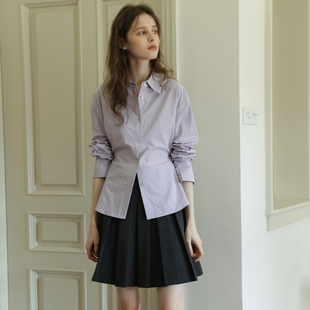 春也白收腰两穿法式简约温柔风衬衫女26春新款设计感通勤长袖上衣