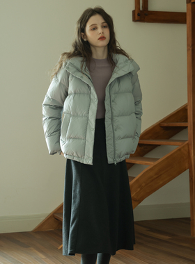 春也白连帽保暖90白鸭绒加厚羽绒服女冬季新款休闲小个子短款外套