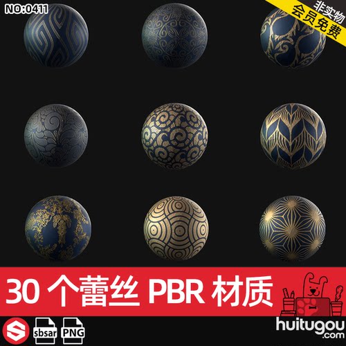substance painter蕾丝布料面料材质PBR贴图纹理sbsar格式sp预设