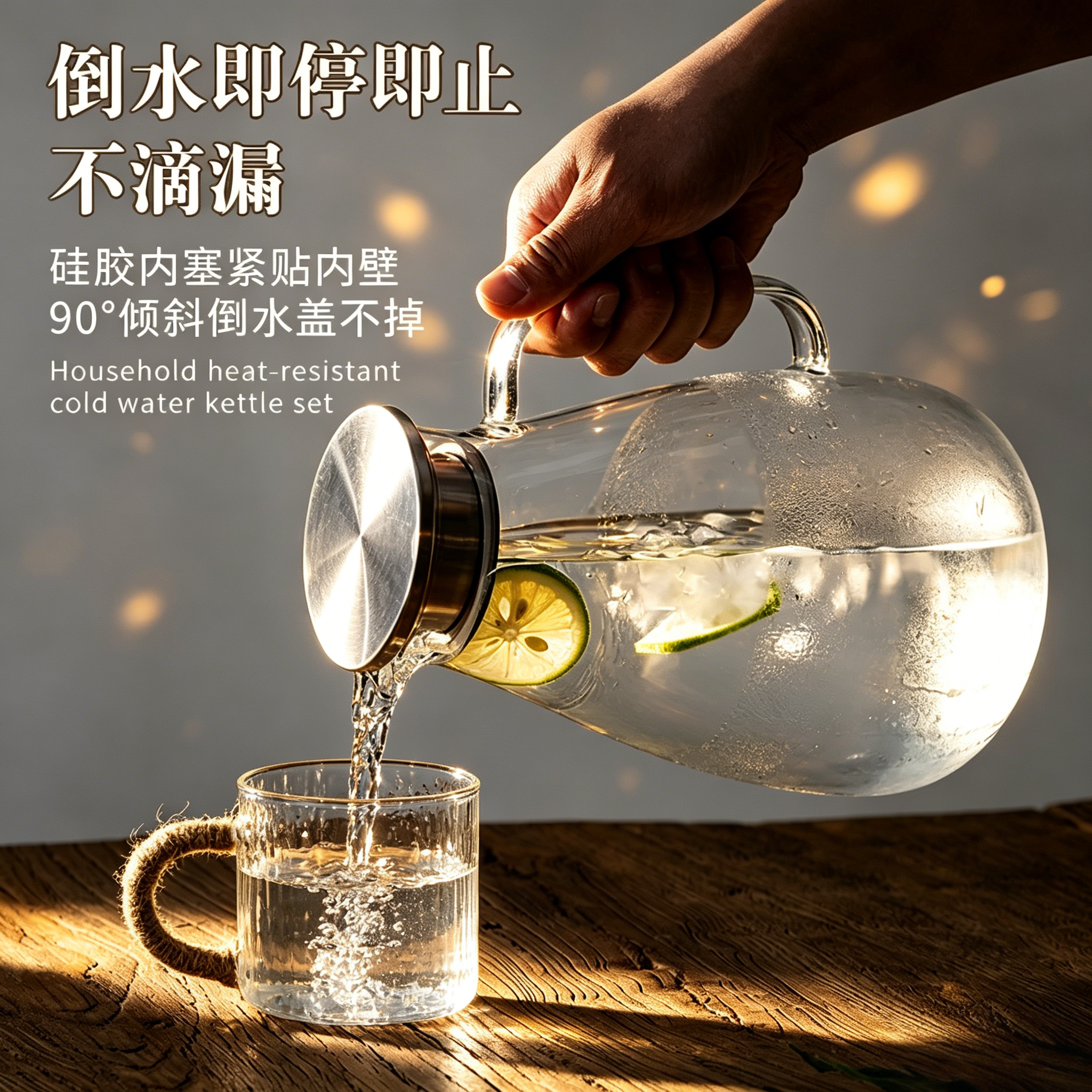 高硼硅玻璃大容量耐热防爆冷水壶