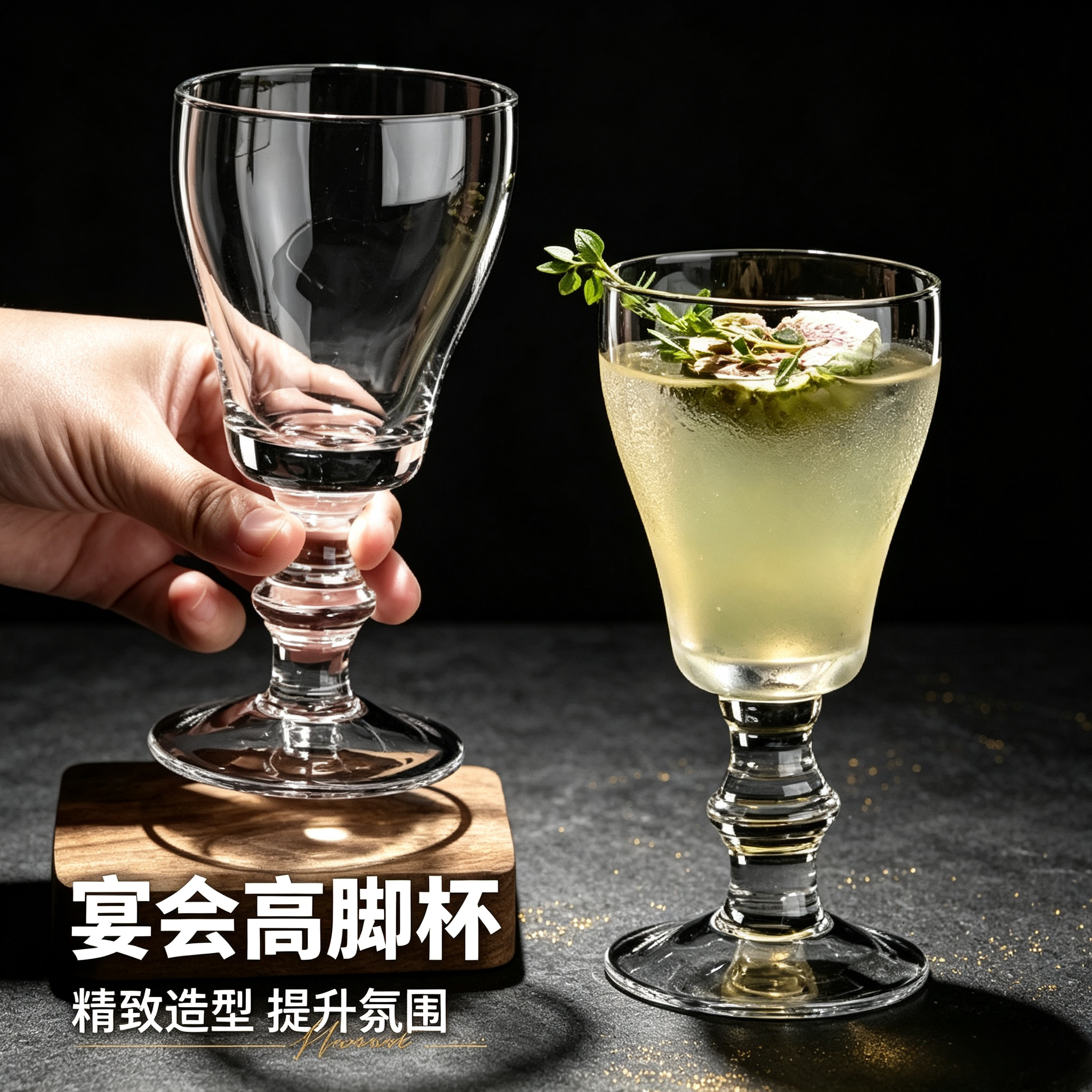 水晶玻璃苦艾高脚酒杯调酒款