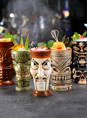 酒吧tiki杯 陶瓷个性酒杯图腾杯 TIKI MUG夏威夷鸡尾杯 酒吧酒杯