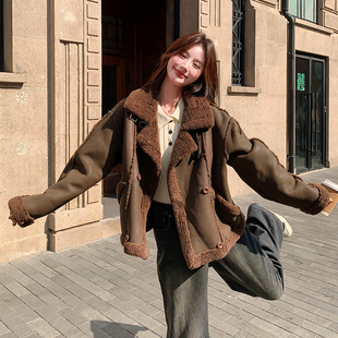 冬季 现货主推美拉德皮毛一体羊羔毛外套1128P175K268