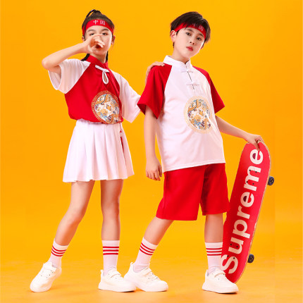 六一儿童演出服幼儿园啦啦队男女童爵士舞国潮小学生运动会开幕式