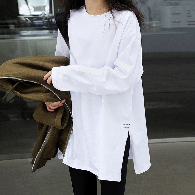 卫衣打底衫女纯棉长袖T恤女宽松图片