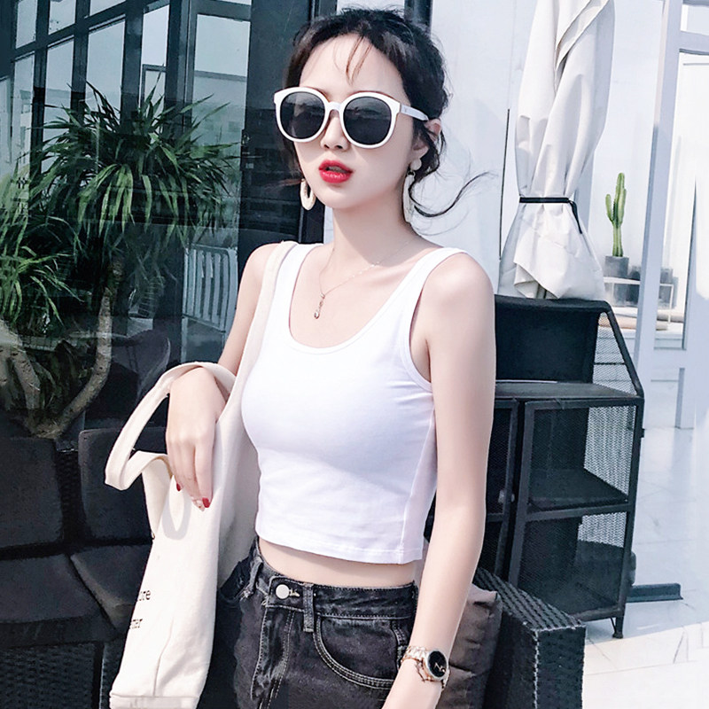 莫代尔美背短款甜辣背心图片