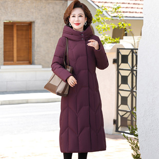 修身 大牌气质妈妈羽绒服2025冬季 妈妈装 长款 连帽保暖 过膝加厚时尚
