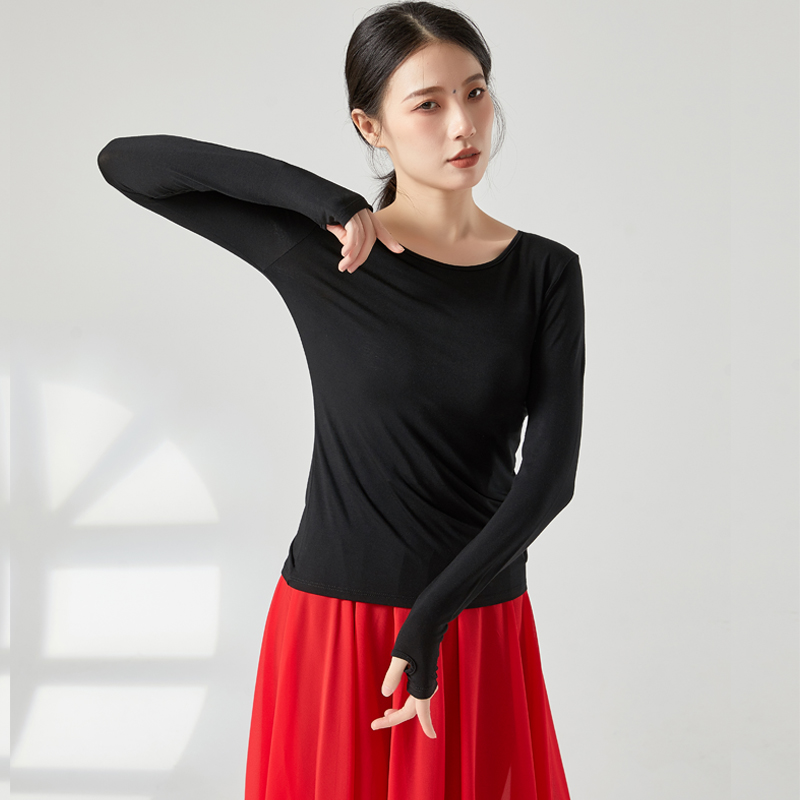 春季新款现代舞长袖上衣