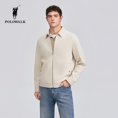 仿麂皮绒翻领纯色夹克上衣男外套