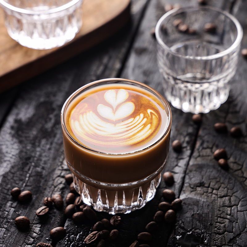 玻璃咖啡杯透明高档精致冰美式dirty拿铁拉花中古杯网红ins澳白杯