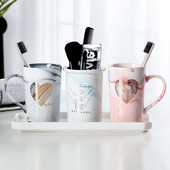 北欧ins洗漱杯陶瓷情侣刷牙杯一家三口漱口杯套装 牙缸杯一家人