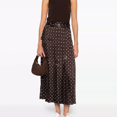 法单S家 2025秋冬温婉小花朵压褶双扣腰带侧开叉港风半身裙