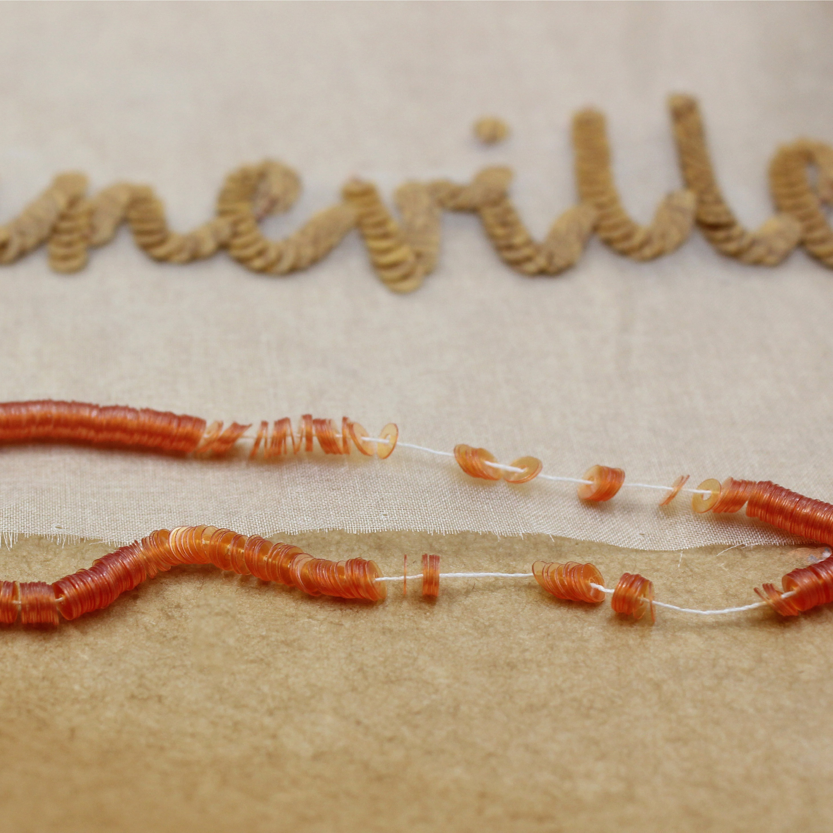 LUNEVILLE 台湾进口亮片 3mm橙红色半透明平片 20cm一串