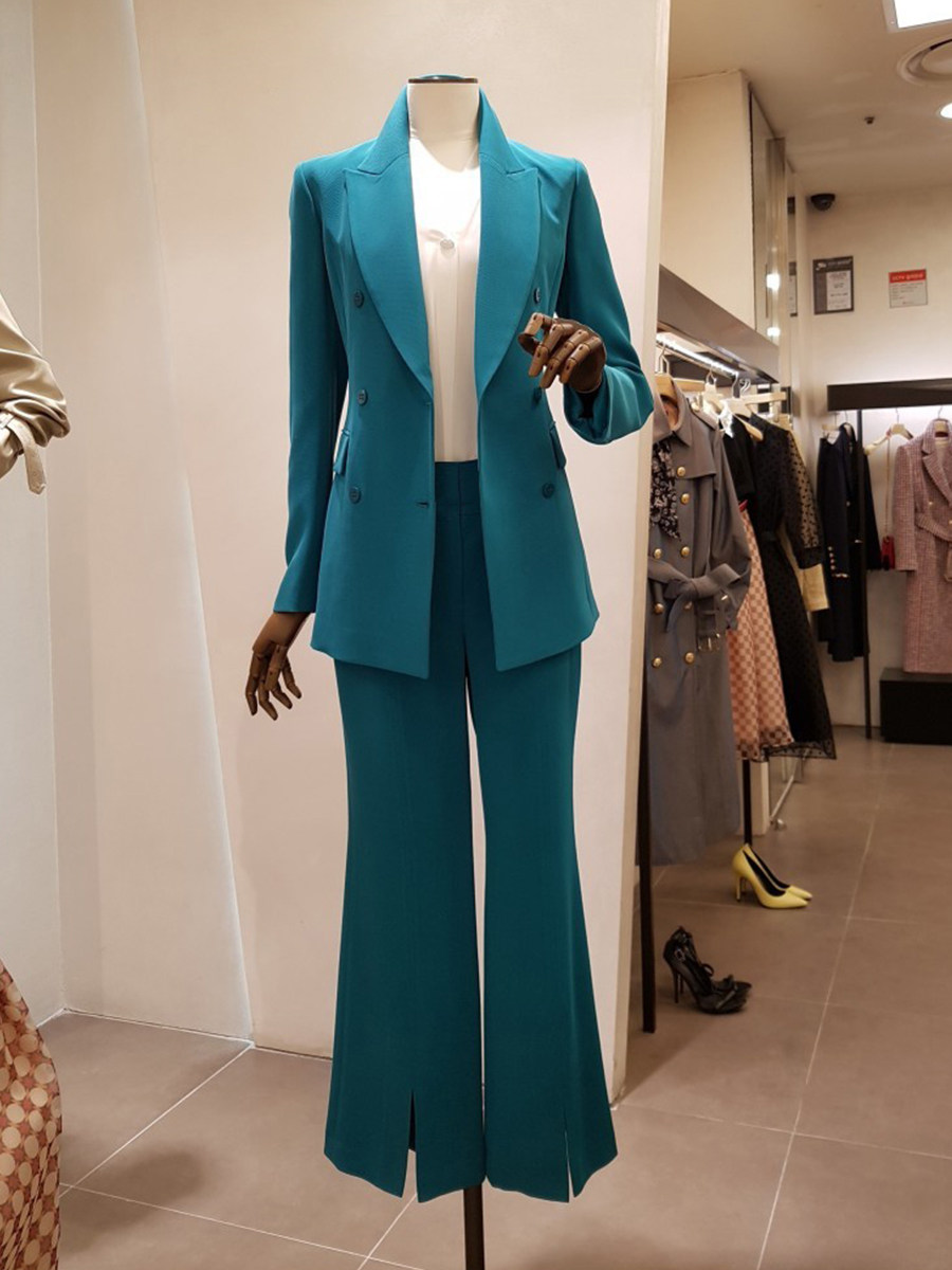 여성을위한 유행과 고급 허리 슬리밍 정장 바지 정장 2024 새로운 가을 착용 기질 캐주얼 다목적 정장