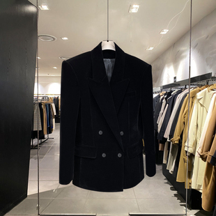 西装 双排扣金丝绒女士时尚 外套潮流女郎百搭上衣 新款 2025春季