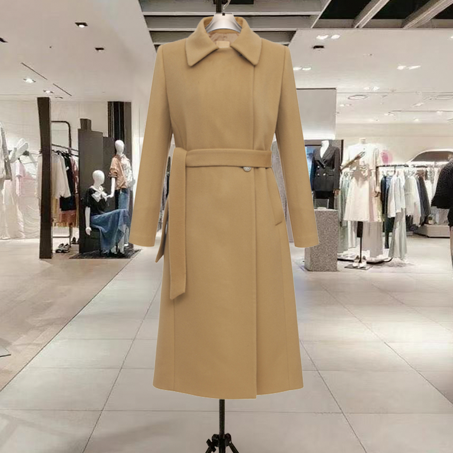 高级感收腰显瘦保暖毛呢外套女