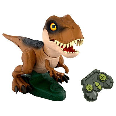 美泰侏罗纪世界遥控追赶怒吼霸王龙儿童男孩儿童动物玩具恐龙模型