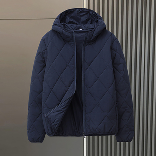 冬季新款绗缝菱格连帽棉衣男学生外套日式小棉袄短款大码棉服外套