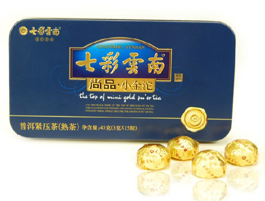 七彩云南庆丰祥普洱茶熟茶 尚品小金沱 迷你小沱茶45g