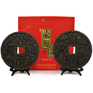 七彩云南庆沣祥普洱生茶饼 2000g 龙凤呈祥工艺茶品摆件送礼品盒装