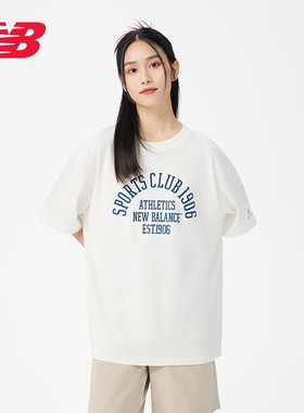 NEW BALANCE 男女款运动休闲宽松百搭圆领短袖上衣 5ED38451-IV