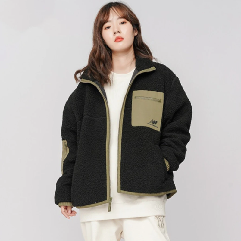 NEW BALANCE 拼接女款保暖休闲舒适仿羊羔绒外套AWJ13326-BK,运动服/休闲服装,运动茄克/外套,淘宝优惠券,粉丝福利购,淘宝优惠卷