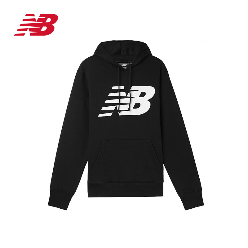 NEW BALANCE 男士休闲运动宽松加绒针织连帽卫衣 MT83982-BK