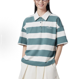 NFE22412 New Polo衫 Balance女款 GRN 条纹POLO领套头短袖