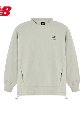 New Balance 女士宽松休闲运动小立领抽绳长袖上衣AWT23337-MBM