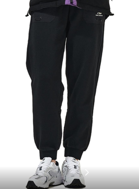 New Balance 抽绳束脚休闲女款运动裤卫裤AWP14374-BK