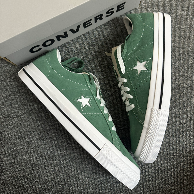 Converse匡威复古绿色潮流翻毛皮休闲板鞋男女 A07618C