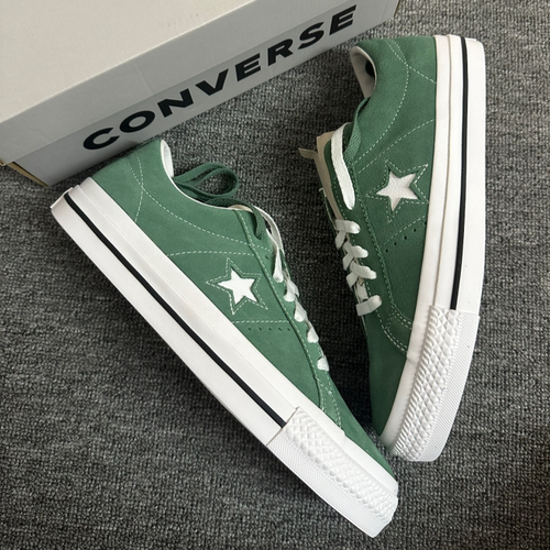 Converse匡威复古绿色潮流翻毛皮休闲板鞋男女 A07618C