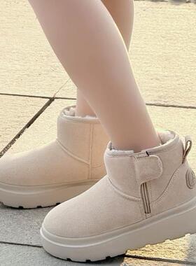 女子耐磨防滑加绒保暖短筒雪地靴K0F85SK15CZ-602