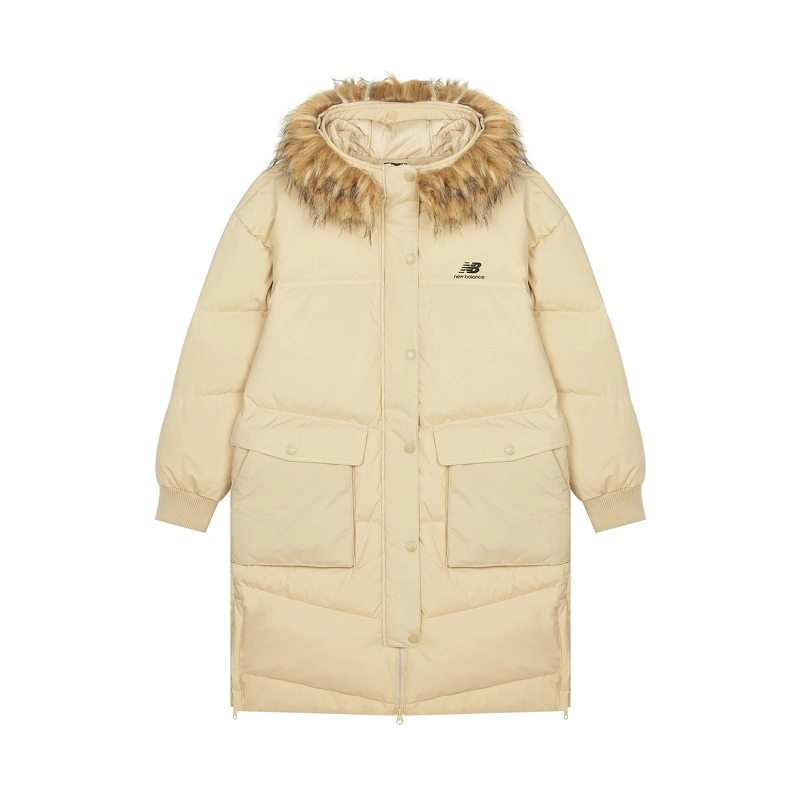 New Balance NB女款休闲中长款连帽保暖羽绒服AWJ14354-PEB