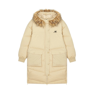 New Balance NB女款休闲中长款连帽保暖羽绒服AWJ14354-PEB