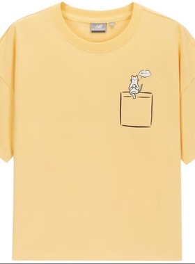 New Balance 向心生活人物简笔画印花休闲落肩袖T恤5ED26072-LYL