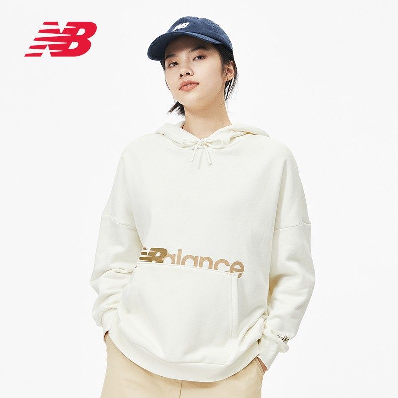 NEW BALANCE 女款休闲运动连帽健身针织卫衣套头衫AWT13348-SST