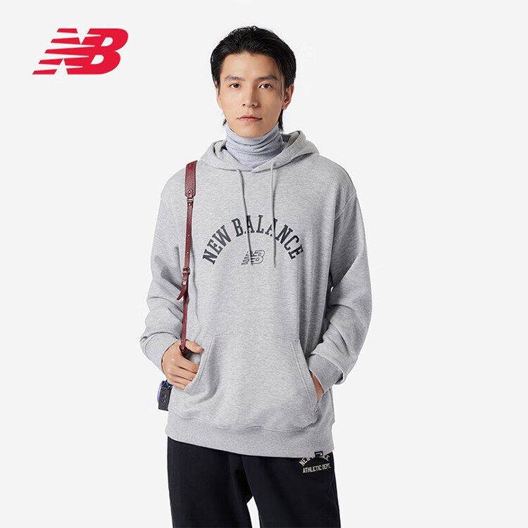 NEW BALANCE 卫衣男款简约舒适潮流百搭连帽卫衣 MT41916-AG