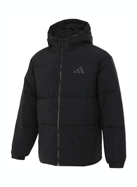 adidas阿迪达斯男子BASIC DOWN保暖连帽时尚运动羽绒服JG5940