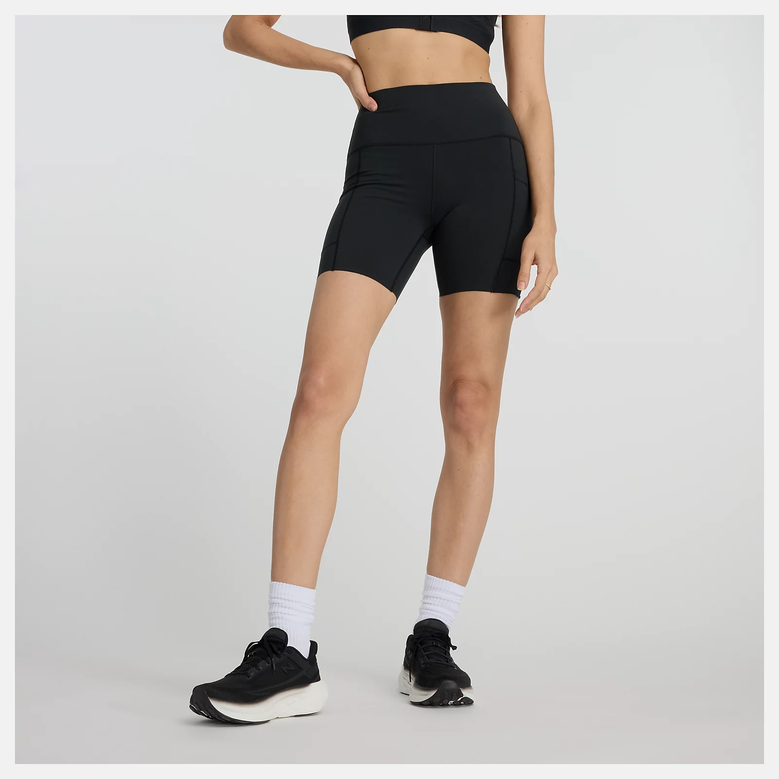 New Balance女子运动健身五分紧身裤短裤骑行裤WS41271-BK