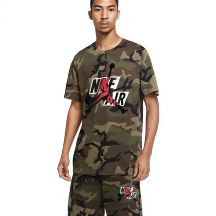 Nike耐克Jordan男子迷彩印花纯棉运动透气短袖T恤CU2072-222 AC