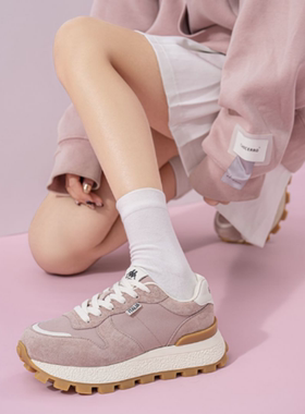 女款复古厚底织物合成革防滑耐磨低帮跑步鞋K0E25MC50J-536