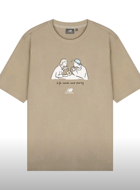 New Balance男女款联名T恤纯棉透气休闲运动短袖5ED26041-LBE