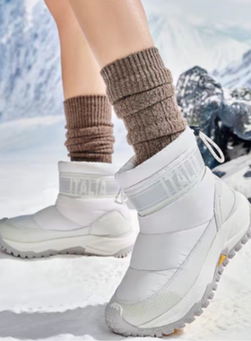 女款抽绳一脚蹬舒适运动短筒雪地靴 K0E85SK01AD-0106