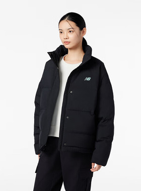 NEW BALANCE 女冬季保暖鸭绒运动休闲宽松羽绒服AWJ33324-BK