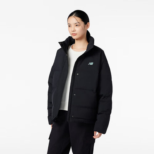 NEW BALANCE 女冬季保暖鸭绒运动休闲宽松羽绒服AWJ33324-BK