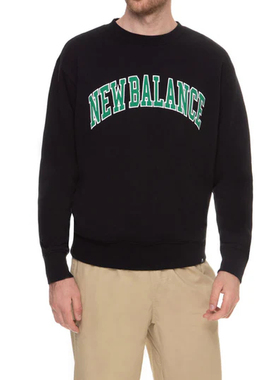 New Balance 男款毛圈简约舒适时尚百搭 LOGO标识卫衣 MT03515-BK
